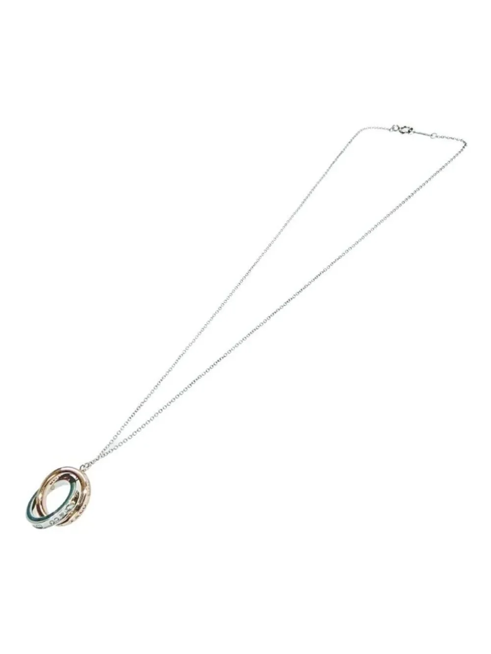 Tiffany & Co Silver Interlocking Circle Necklace 925 Meta